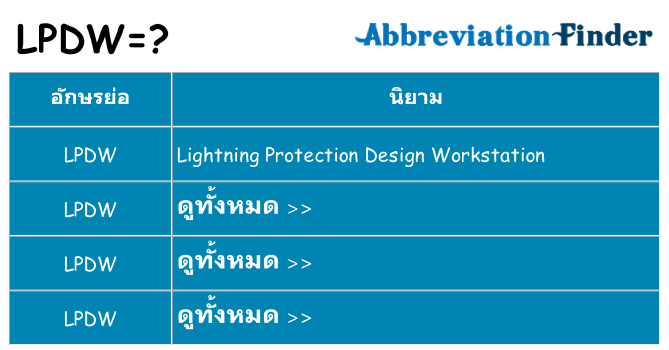 อะไรไม่ lpdw ถึง