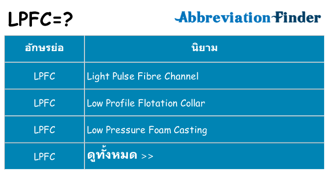 อะไรไม่ lpfc ถึง