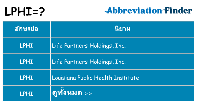 อะไรไม่ lphi ถึง