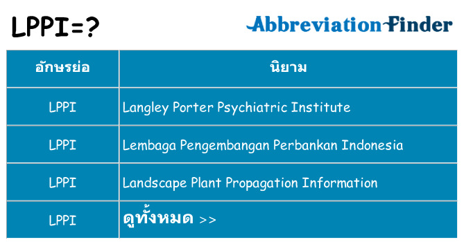 อะไรไม่ lppi ถึง