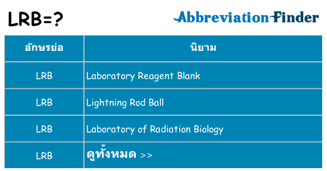อะไรไม่ lrb ถึง