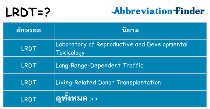 อะไรไม่ lrdt ถึง