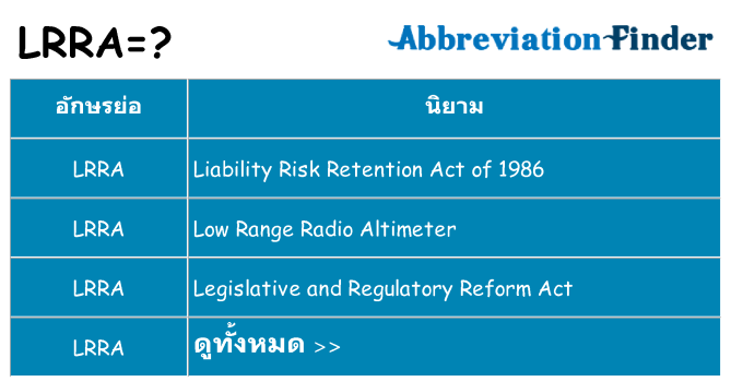 อะไรไม่ lrra ถึง