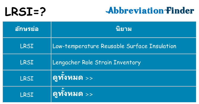 อะไรไม่ lrsi ถึง