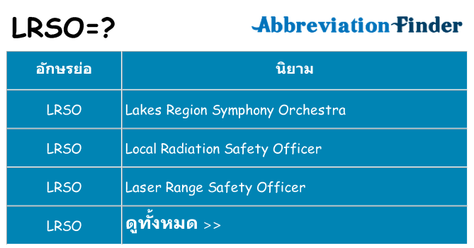 อะไรไม่ lrso ถึง