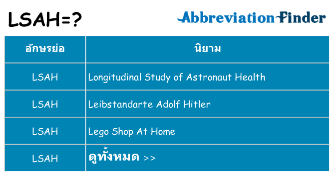 อะไรไม่ lsah ถึง