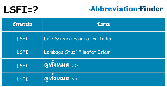 อะไรไม่ lsfi ถึง