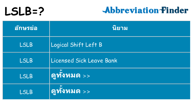 อะไรไม่ lslb ถึง