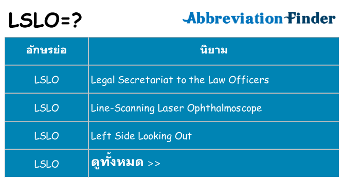 อะไรไม่ lslo ถึง
