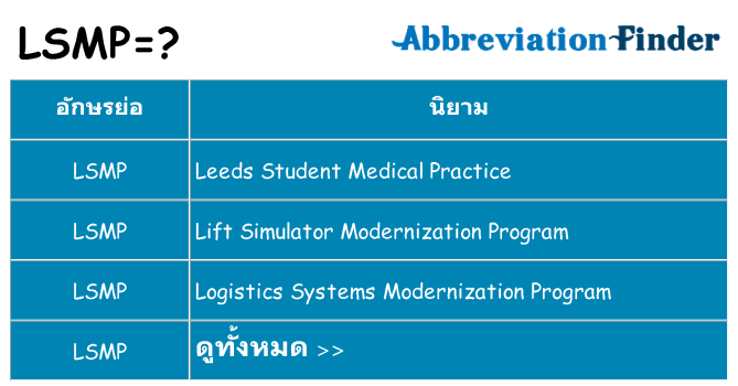 อะไรไม่ lsmp ถึง