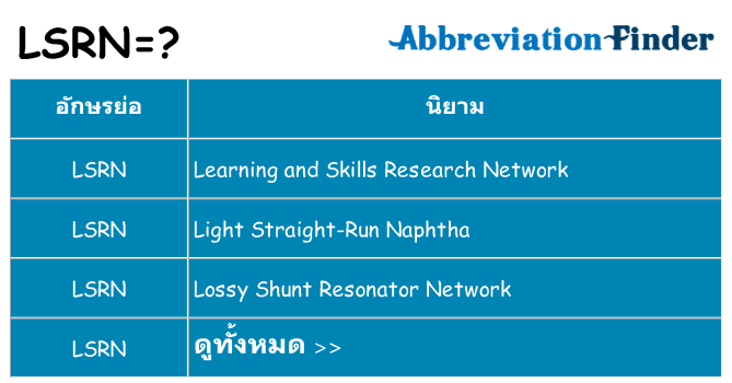 อะไรไม่ lsrn ถึง