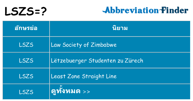 อะไรไม่ lszs ถึง