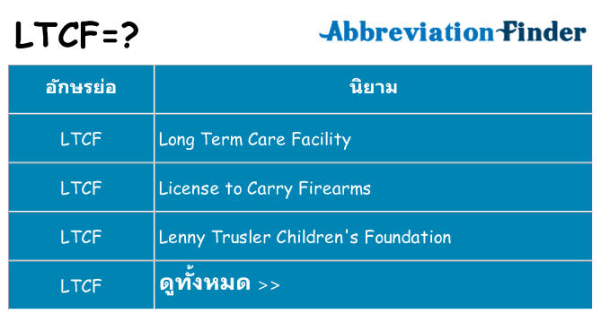 อะไรไม่ ltcf ถึง