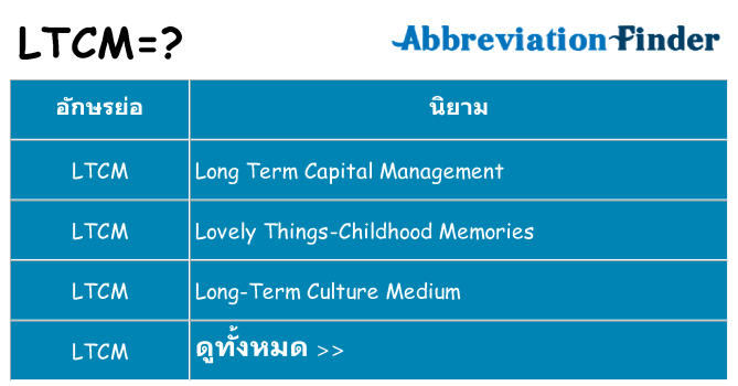 อะไรไม่ ltcm ถึง