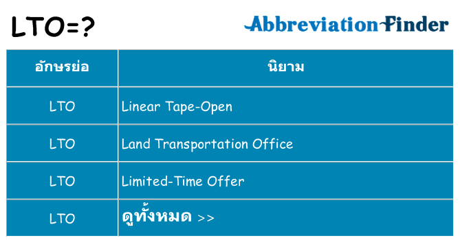 อะไรไม่ lto ถึง