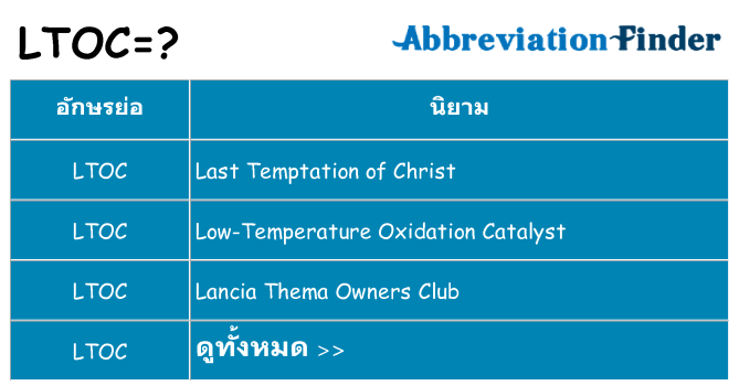 อะไรไม่ ltoc ถึง