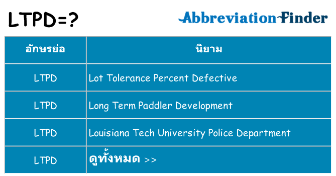อะไรไม่ ltpd ถึง