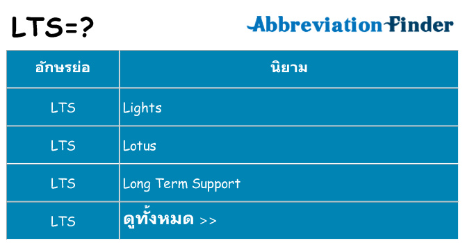 อะไรไม่ lts ถึง