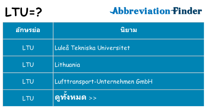 อะไรไม่ ltu ถึง