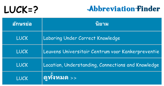 อะไรไม่ luck ถึง