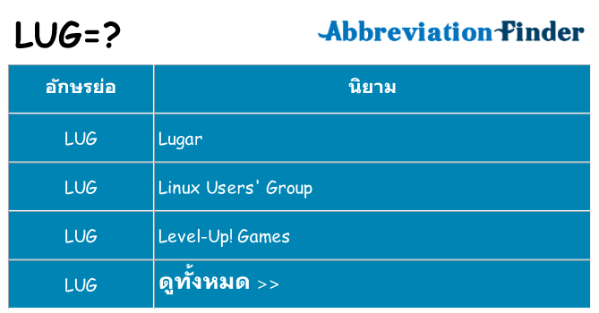 อะไรไม่ lug ถึง