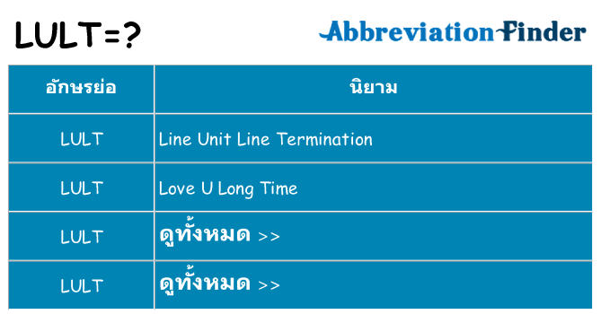 อะไรไม่ lult ถึง