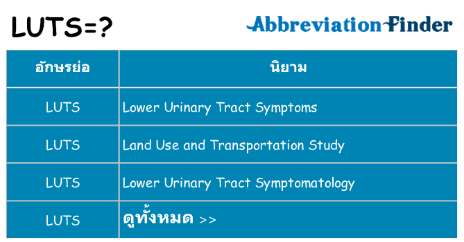 อะไรไม่ luts ถึง