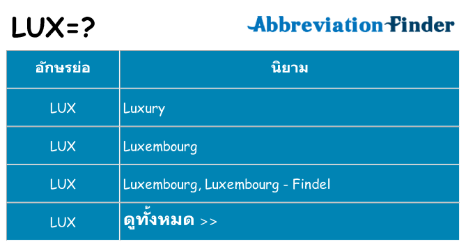 อะไรไม่ lux ถึง