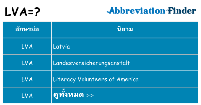 อะไรไม่ lva ถึง