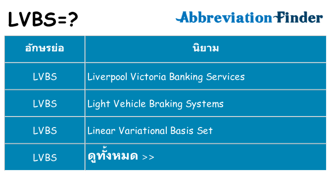 อะไรไม่ lvbs ถึง