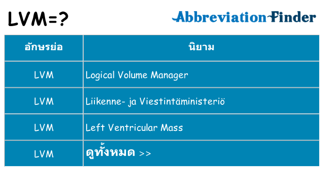 อะไรไม่ lvm ถึง