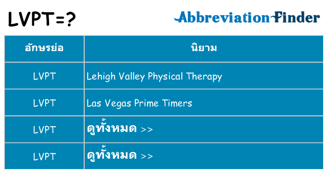อะไรไม่ lvpt ถึง