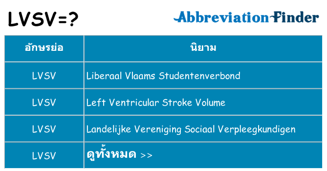 อะไรไม่ lvsv ถึง