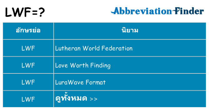 อะไรไม่ lwf ถึง