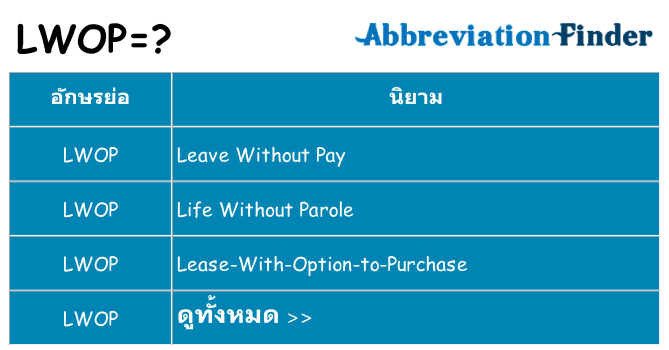 อะไรไม่ lwop ถึง