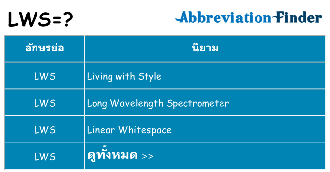 อะไรไม่ lws ถึง