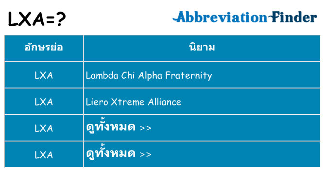 อะไรไม่ lxa ถึง