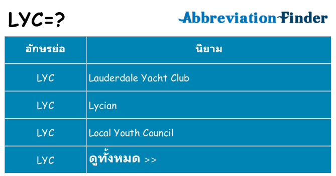 อะไรไม่ lyc ถึง