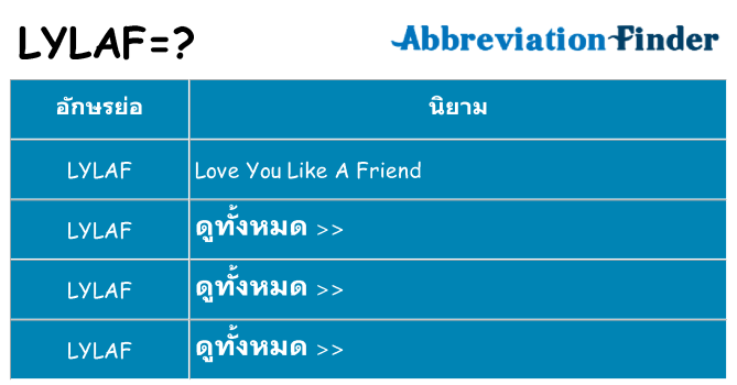 อะไรไม่ lylaf ถึง