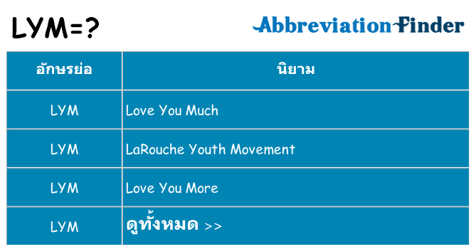 อะไรไม่ lym ถึง