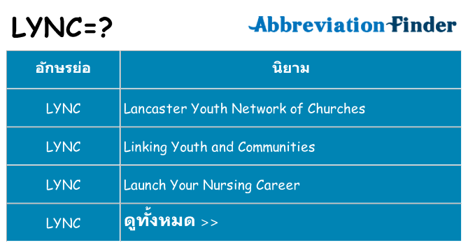 อะไรไม่ lync ถึง