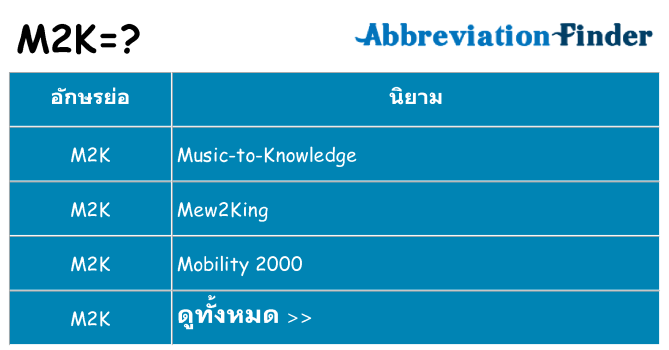 อะไรไม่ m2k ถึง