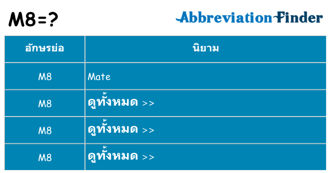 อะไรไม่ m8 ถึง