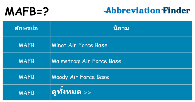 อะไรไม่ mafb ถึง