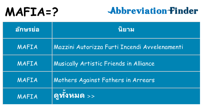 อะไรไม่ mafia ถึง