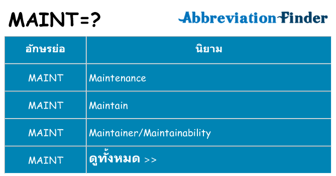 อะไรไม่ maint ถึง
