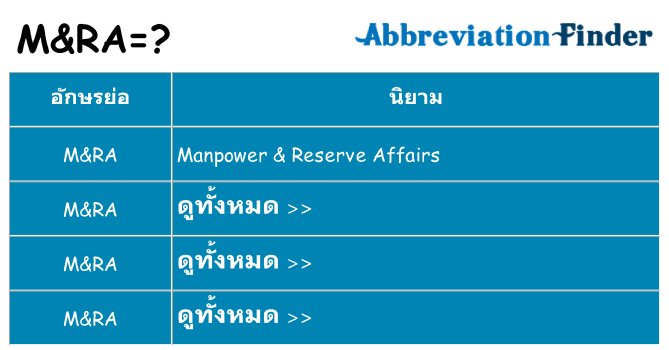 อะไรไม่ mra ถึง