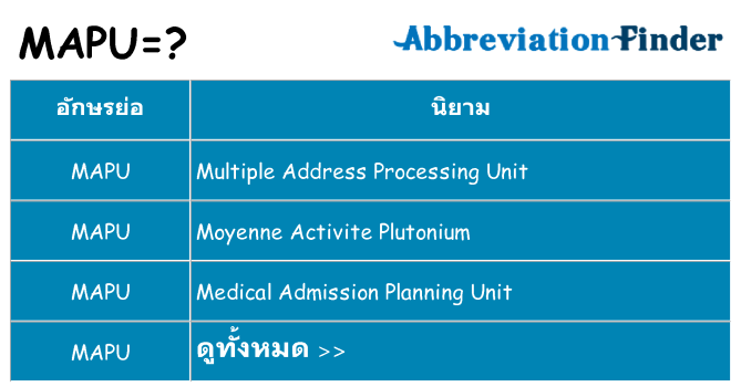 อะไรไม่ mapu ถึง