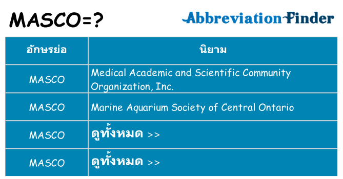 อะไรไม่ masco ถึง
