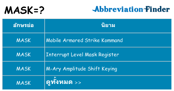 อะไรไม่ mask ถึง